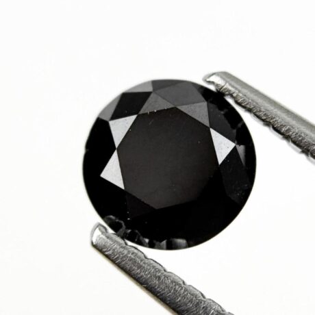 6 mm Solitaire Round Black Diamond Round Brilliant Cut diamond, Faceted Natural Jet Black AAA Quality 1.03 Carats