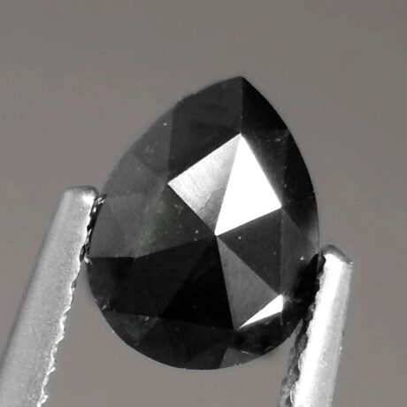 Pear Shape Natural Treated Jet Black Diamond 1.30 Ct Loose Diamond for Engagement or Wedding Ring